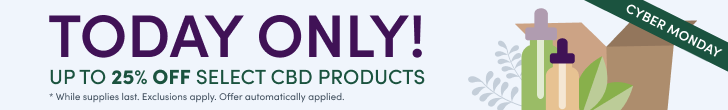 Today only! Up to 25% off select CBD products