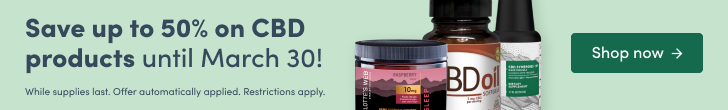 Save 50% on CBD products until March 30!